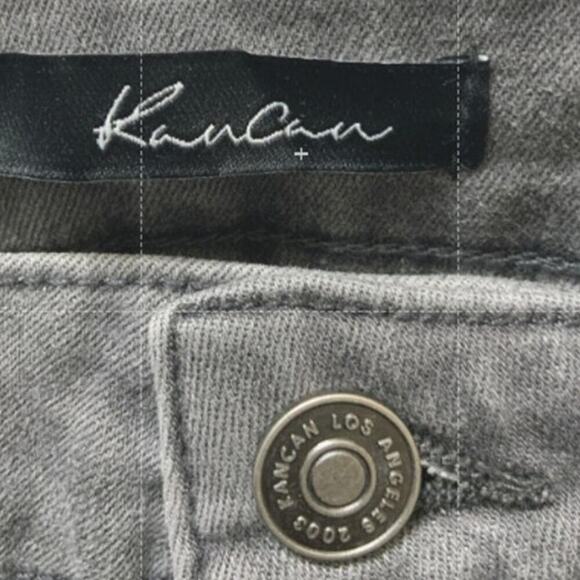 Kancan Jeans Womens 9 Distressed Mid Rise Skinny Charcoal Wash Streetwear Denim - Picture 11 of 12